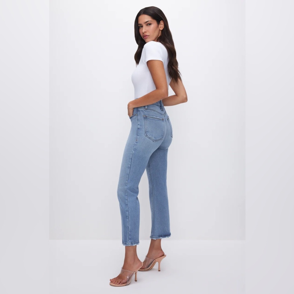 GOOD AMERICAN GOOD LEG CROP JEANS SIZE 12/31 EUC